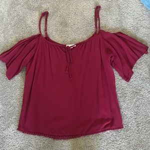 Tilly’s Burgundy Cold Shoulder Top
